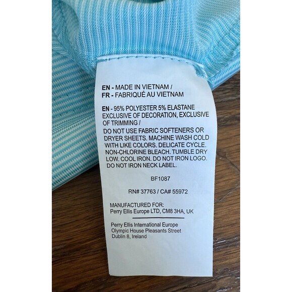 Callaway Polo Shirt Mens XL Blue White Striped Stretch Opti-Dri Golf Performance - Picture 8 of 10